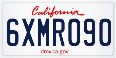 CA license plate 6XMR090