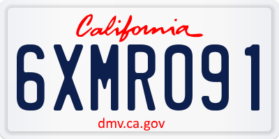 CA license plate 6XMR091