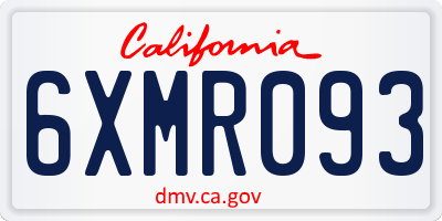 CA license plate 6XMR093