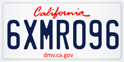 CA license plate 6XMR096
