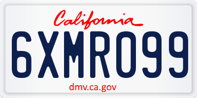 CA license plate 6XMR099