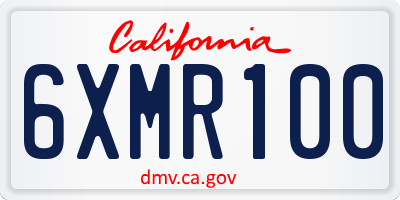 CA license plate 6XMR100