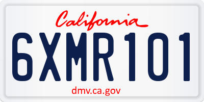 CA license plate 6XMR101