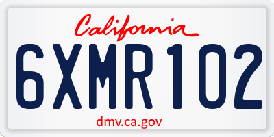 CA license plate 6XMR102