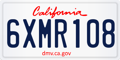 CA license plate 6XMR108