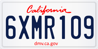 CA license plate 6XMR109