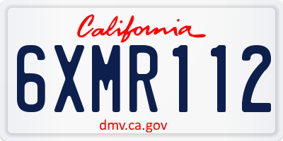 CA license plate 6XMR112