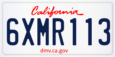 CA license plate 6XMR113