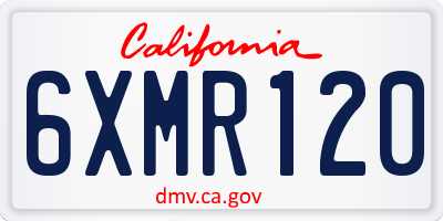 CA license plate 6XMR120