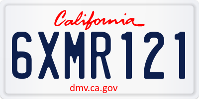 CA license plate 6XMR121
