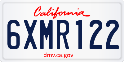 CA license plate 6XMR122