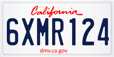 CA license plate 6XMR124