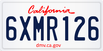 CA license plate 6XMR126