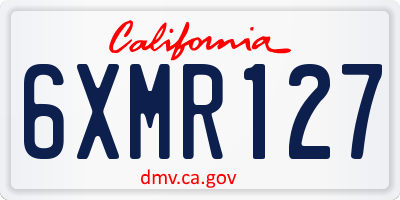 CA license plate 6XMR127
