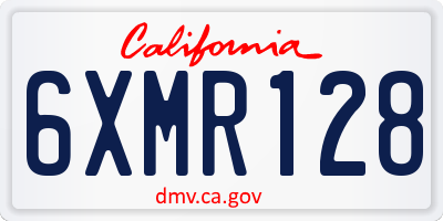 CA license plate 6XMR128