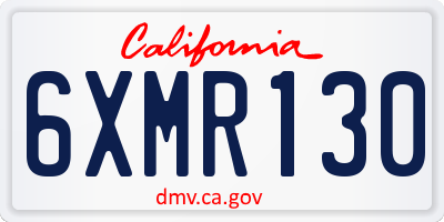 CA license plate 6XMR130