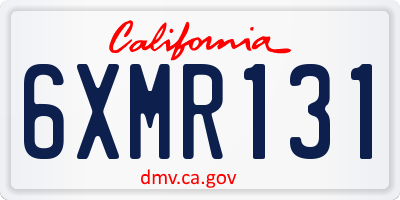CA license plate 6XMR131