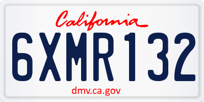 CA license plate 6XMR132