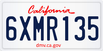 CA license plate 6XMR135