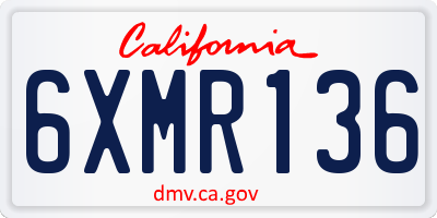 CA license plate 6XMR136
