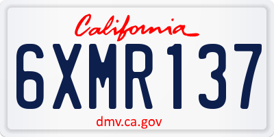 CA license plate 6XMR137