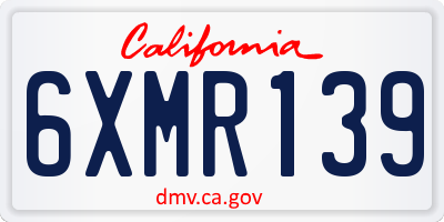CA license plate 6XMR139