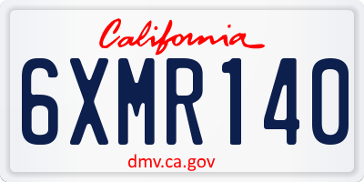CA license plate 6XMR140