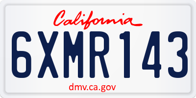 CA license plate 6XMR143