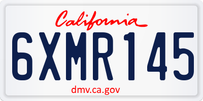 CA license plate 6XMR145