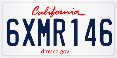 CA license plate 6XMR146