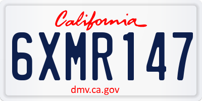 CA license plate 6XMR147