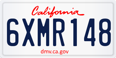 CA license plate 6XMR148