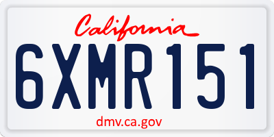 CA license plate 6XMR151