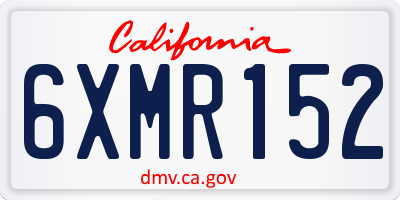 CA license plate 6XMR152