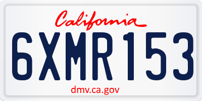 CA license plate 6XMR153