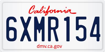 CA license plate 6XMR154