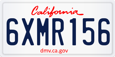 CA license plate 6XMR156