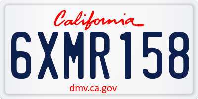 CA license plate 6XMR158