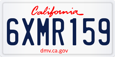 CA license plate 6XMR159