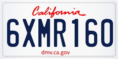 CA license plate 6XMR160
