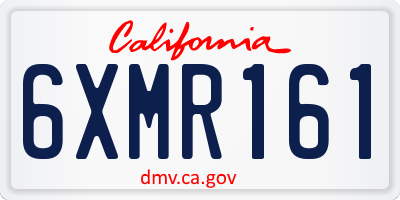 CA license plate 6XMR161