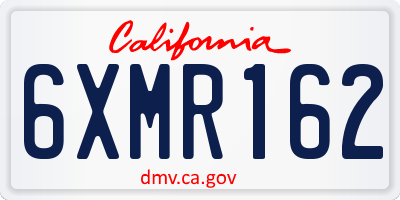 CA license plate 6XMR162