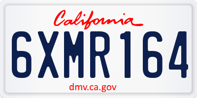 CA license plate 6XMR164