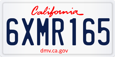 CA license plate 6XMR165