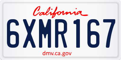 CA license plate 6XMR167