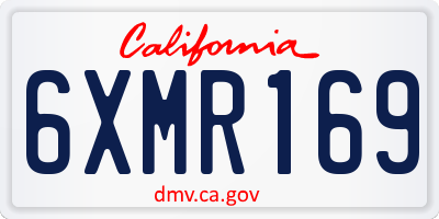 CA license plate 6XMR169