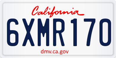 CA license plate 6XMR170
