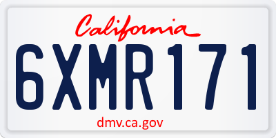CA license plate 6XMR171