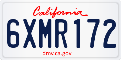 CA license plate 6XMR172