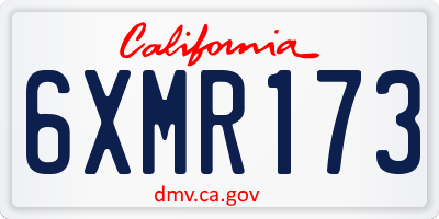 CA license plate 6XMR173